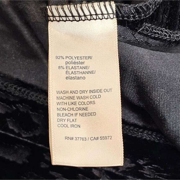 Rafaella Womens Black Crushed Velvet Textured Pattern with Long Sleeve Tunic XLP - Picture 4 of 7